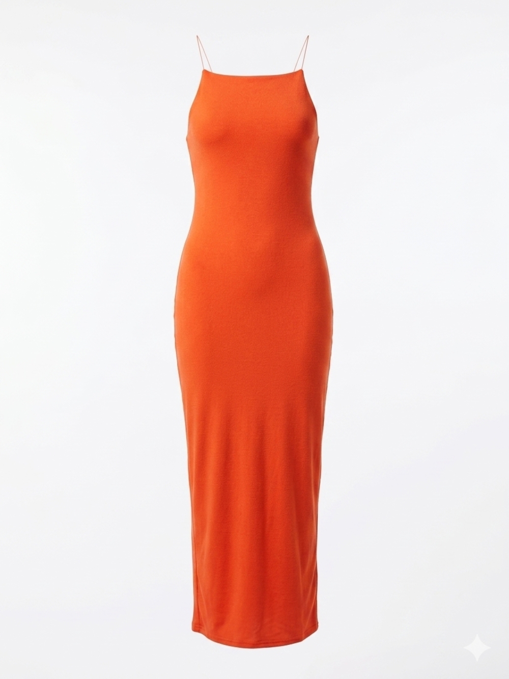 Orange Slim Slip Maxi Dress - Women